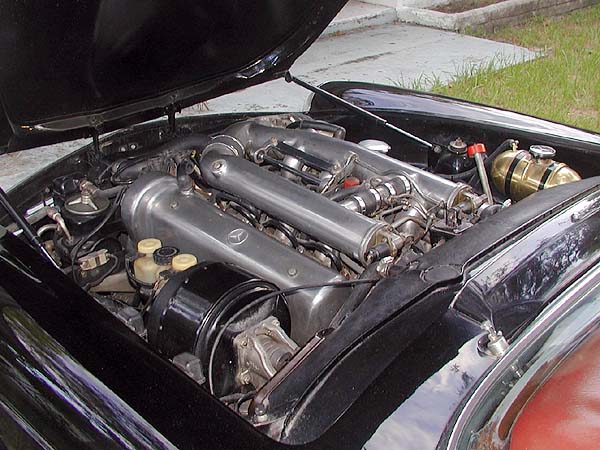 1968 Mercedes 280 SL 63 engine The very crowded engine compartment of the