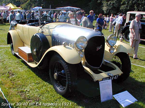 1921 Spyker 30/40 HP C4 torpedo - front-side view